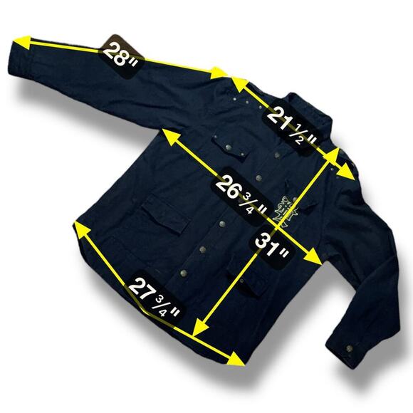 Blac Label 68 Shacket Mens Black Gold Embroidered Skulls Iron Cross Shirt ~XL - Picture 9 of 9